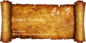 Csémi István névjegykártya